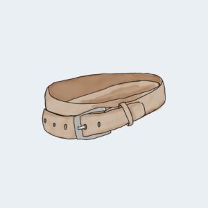 A drawing of a belt with a buckle on it.